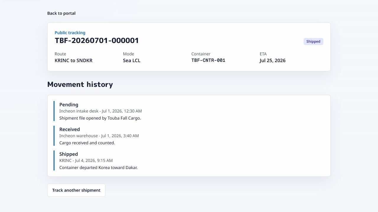 Public tracking result