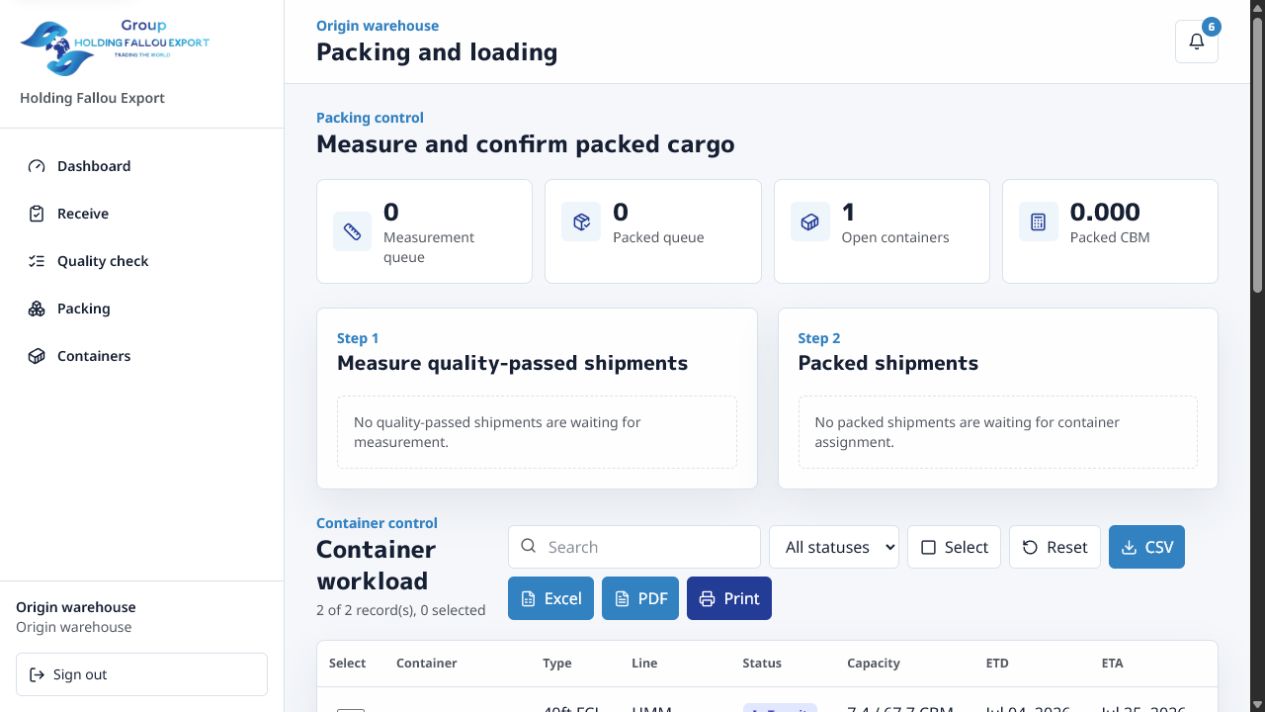 Origin packing screen