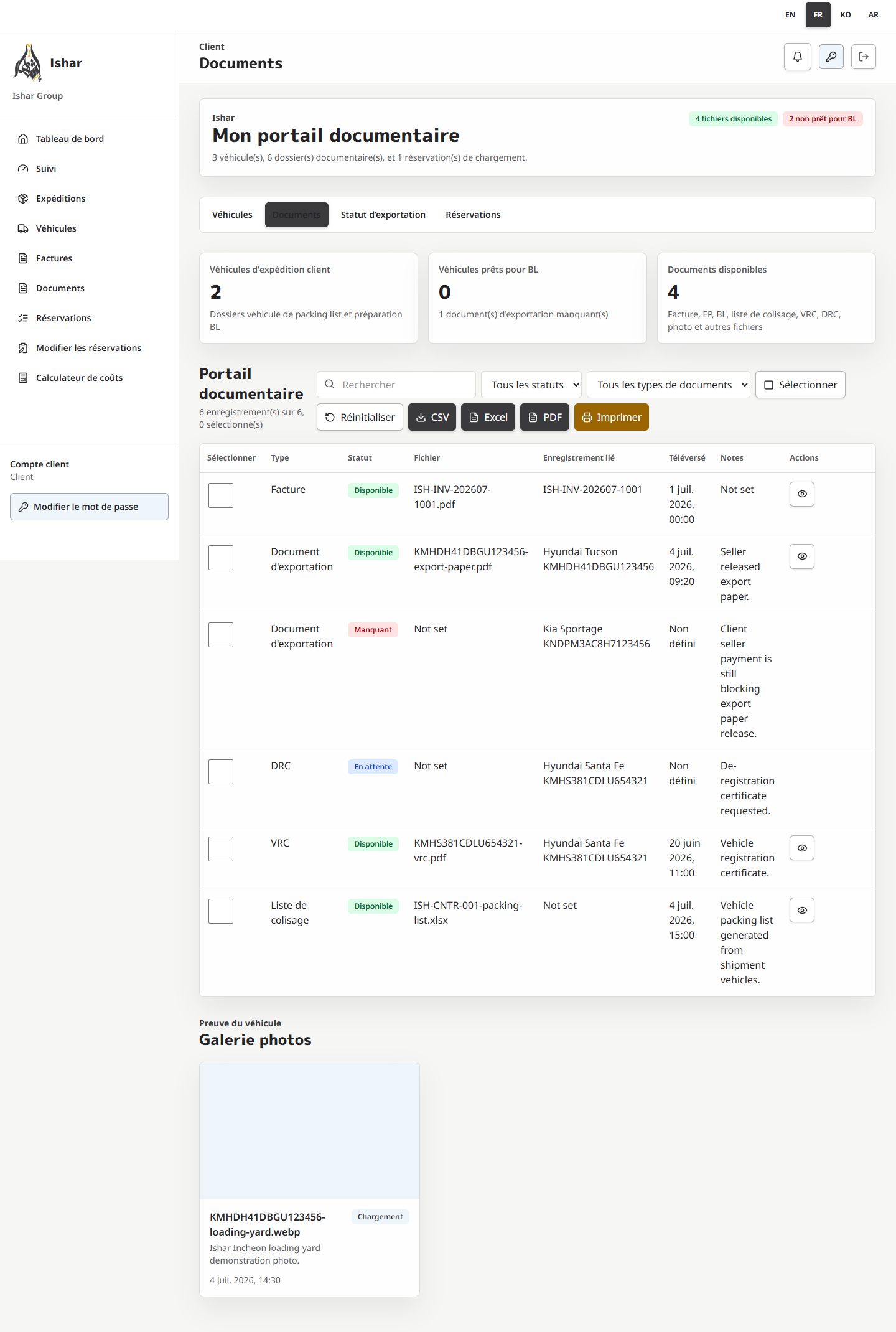 Documents client