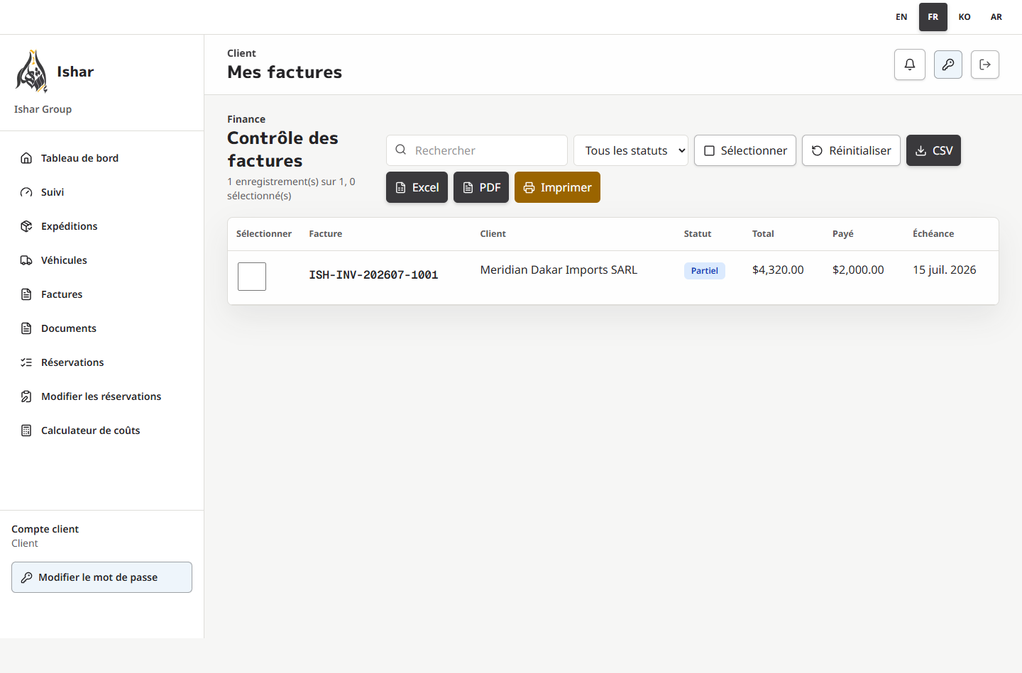 Factures client